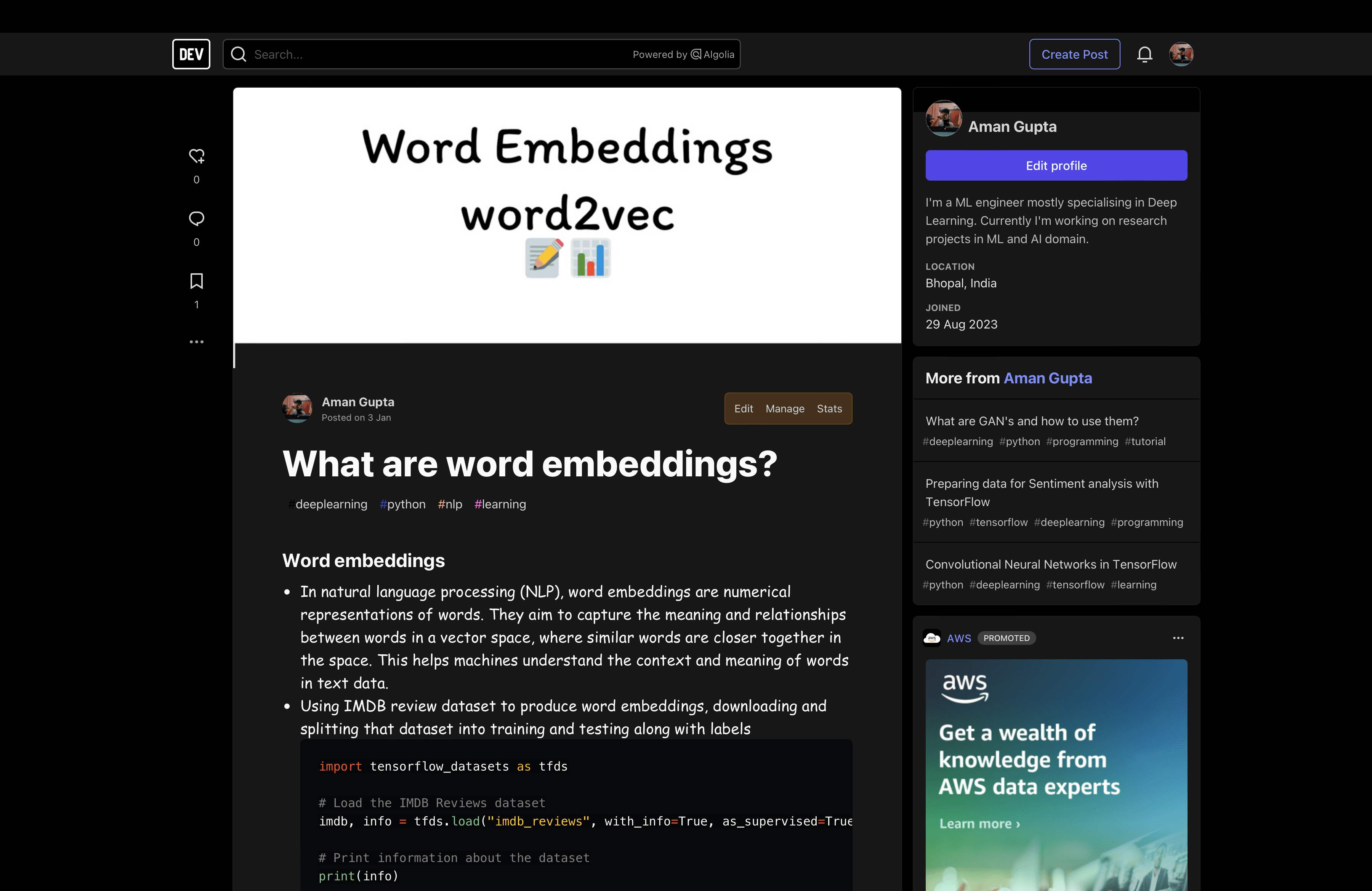 What are word embeddings